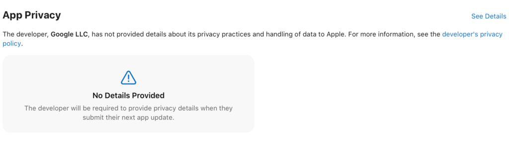 Google Privacy label