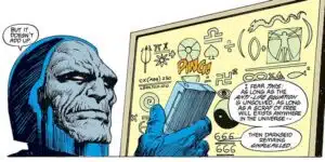 Darkseid thinking about the Anti-Life Equation.