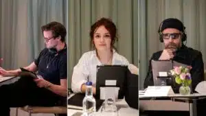 Matt Smith, Olivia Cooke and Paddy Considine at the table read for House of the Dragon.