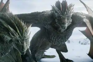 Drogon and Rhaegal, dragons from Game of Thrones.