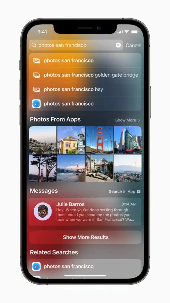 Spotlight in iOS 15 will provide richer results, using on-device intelligence