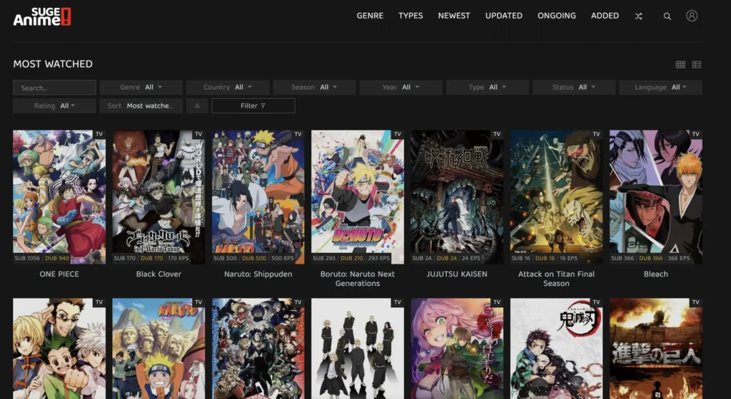 Animesuge: Watch anime online in English for free in 2024