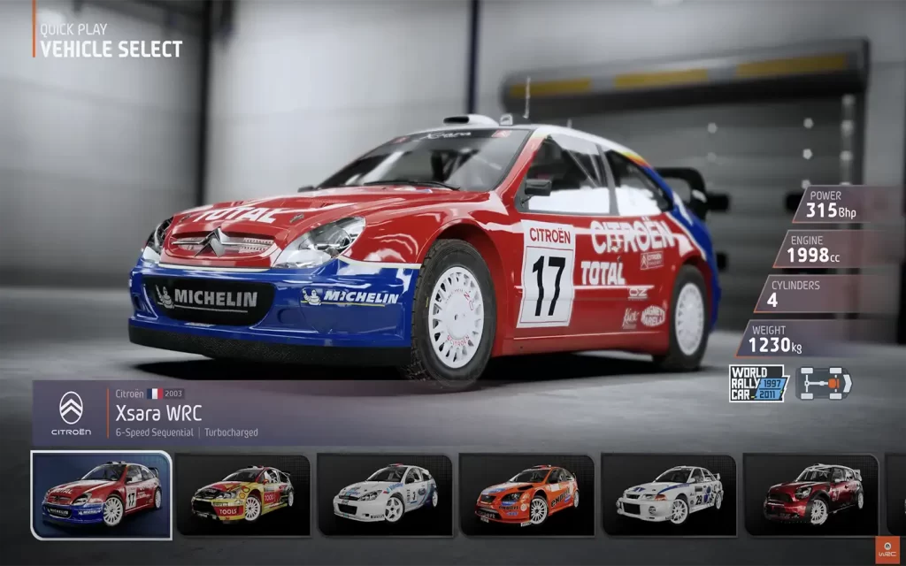EA SPORTS WRC Car list