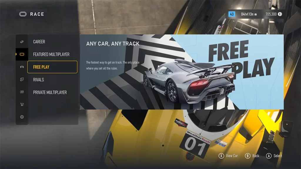 
Forza Motorsport game mode